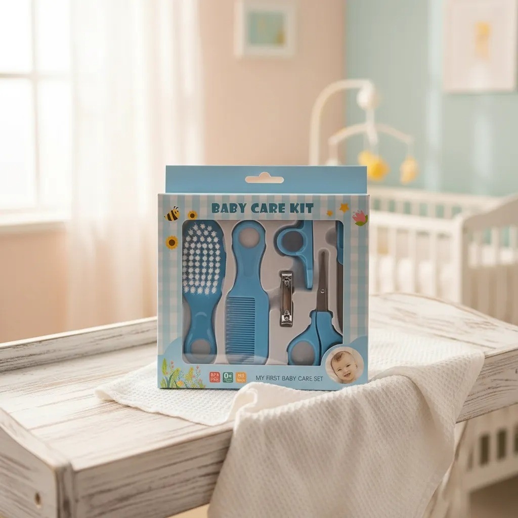 Kit Cuidado Bebé 6 Piezas Cepillo Peine Set Manicura - Imagen 2