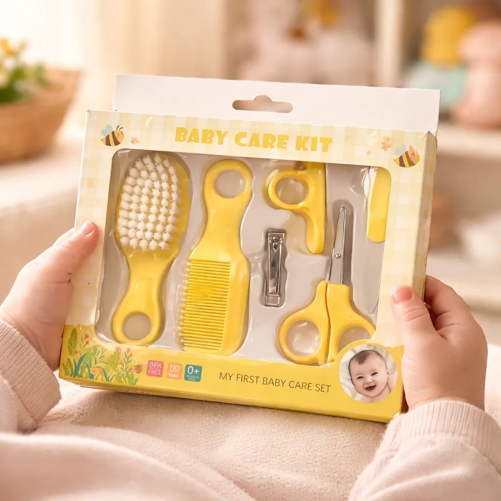 Kit Cuidado Bebé 6 Piezas Cepillo Peine Set Manicura - Imagen 4