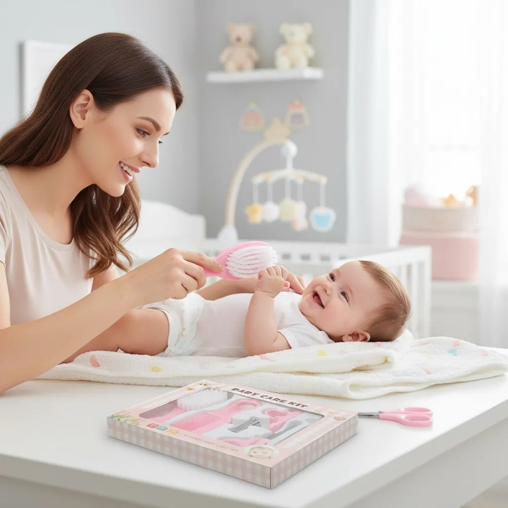 Kit Cuidado Bebé 6 Piezas Cepillo Peine Set Manicura - Imagen 6