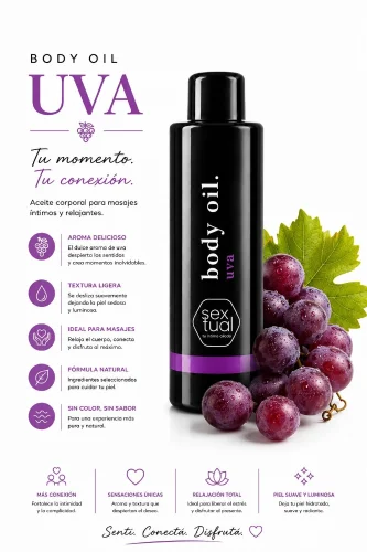 Aceite para Masajes (cereza, Piña Colada, Uva, Vainilla)