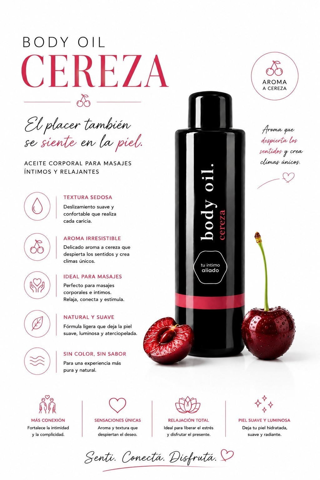 Aceite para Masajes (cereza, Piña Colada, Uva, Vainilla) - Imagen 3