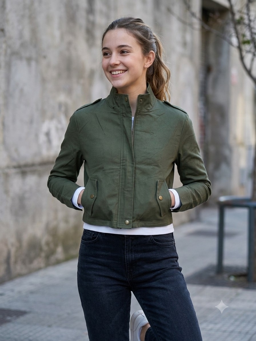 Camperas Bomber de Gabardina Elástizada - Imagen 2
