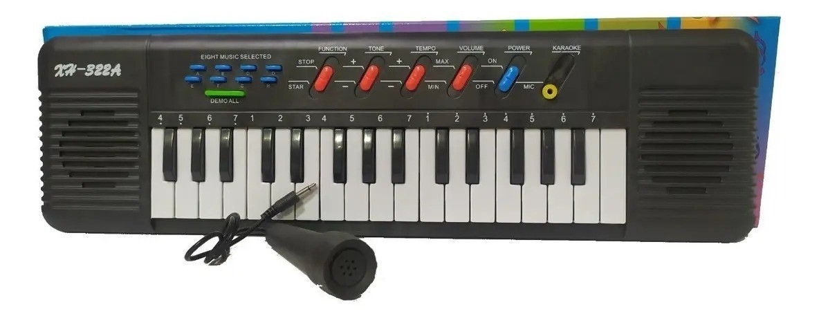 Musical Piano Teclado C Microfono 31 Teclas Ritmos Color Negro - Imagen 3