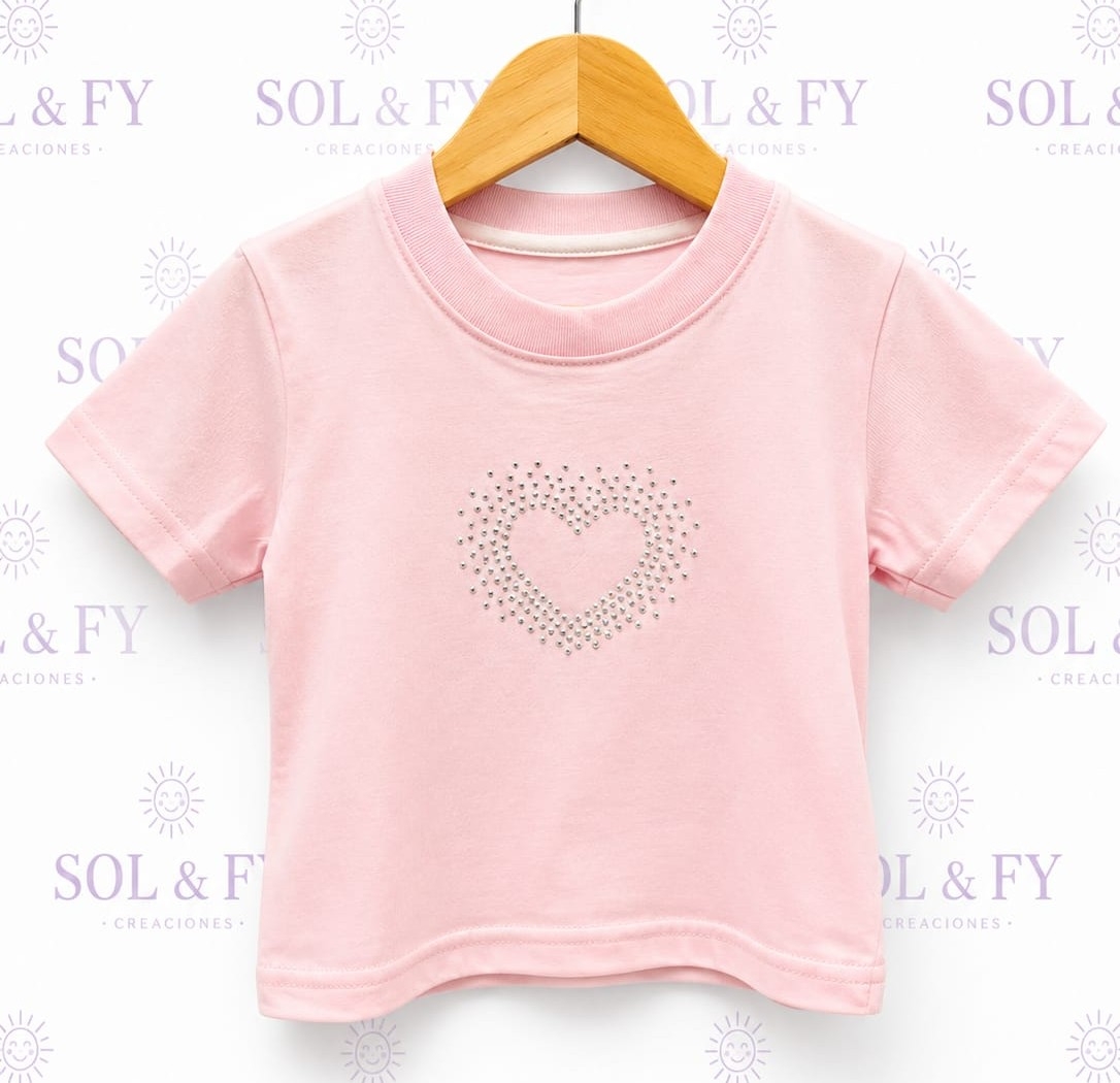 Remeras Puperas para Niña con Stras  Algodón Peinado Calidad Premium - Imagen 2