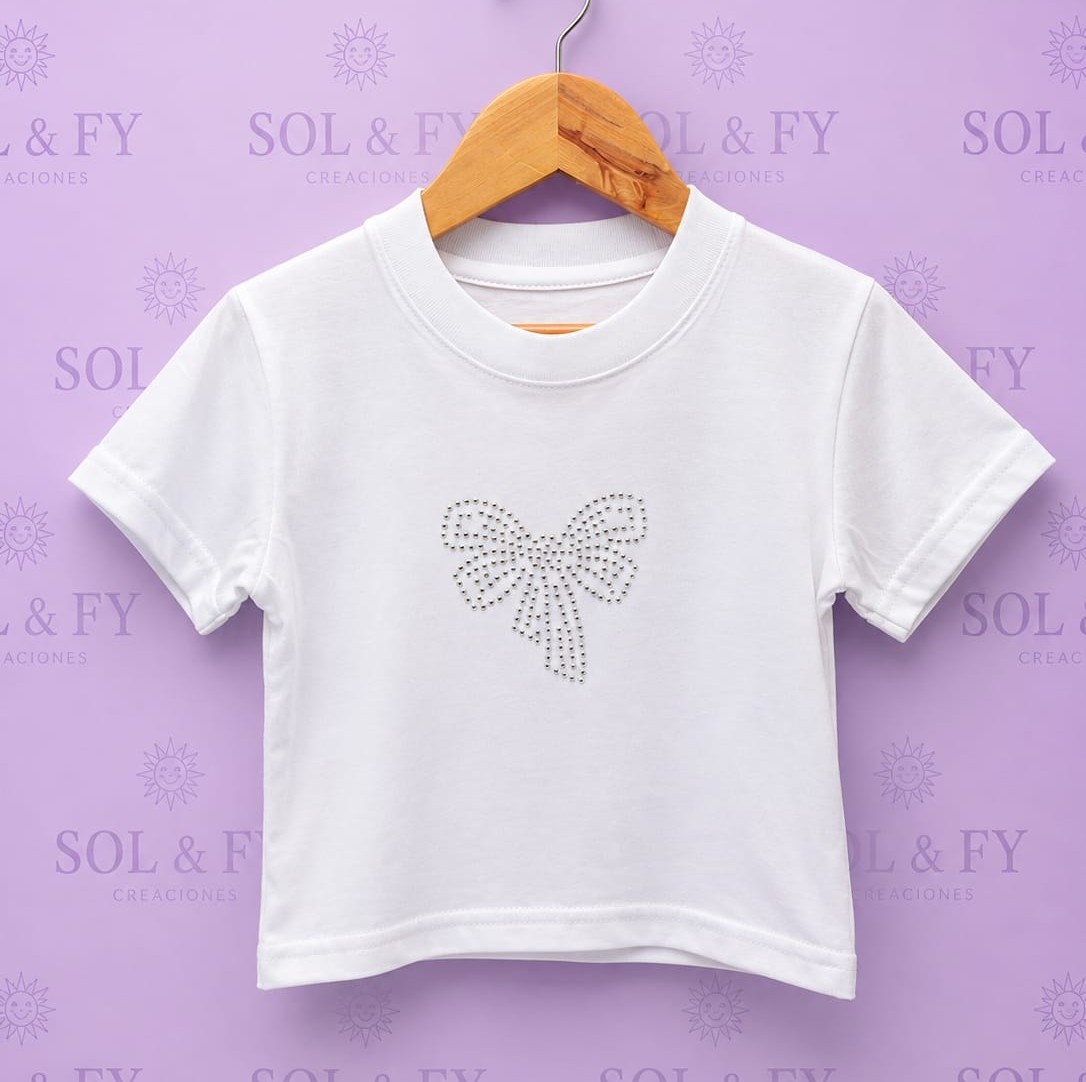Remeras Puperas para Niña con Stras  Algodón Peinado Calidad Premium - Imagen 3