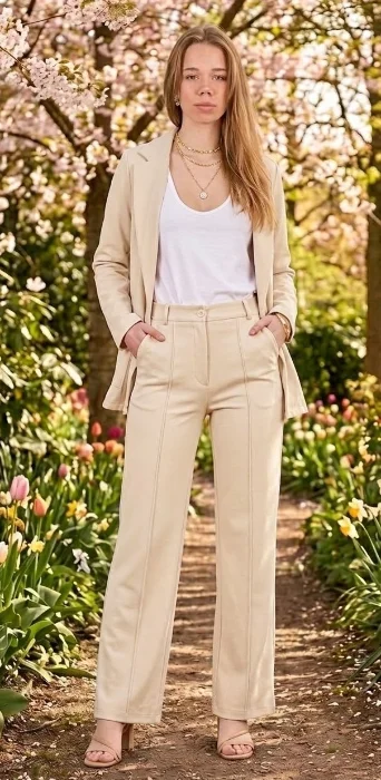 Conjunto Blazer Largo y Pantalón Sastrero