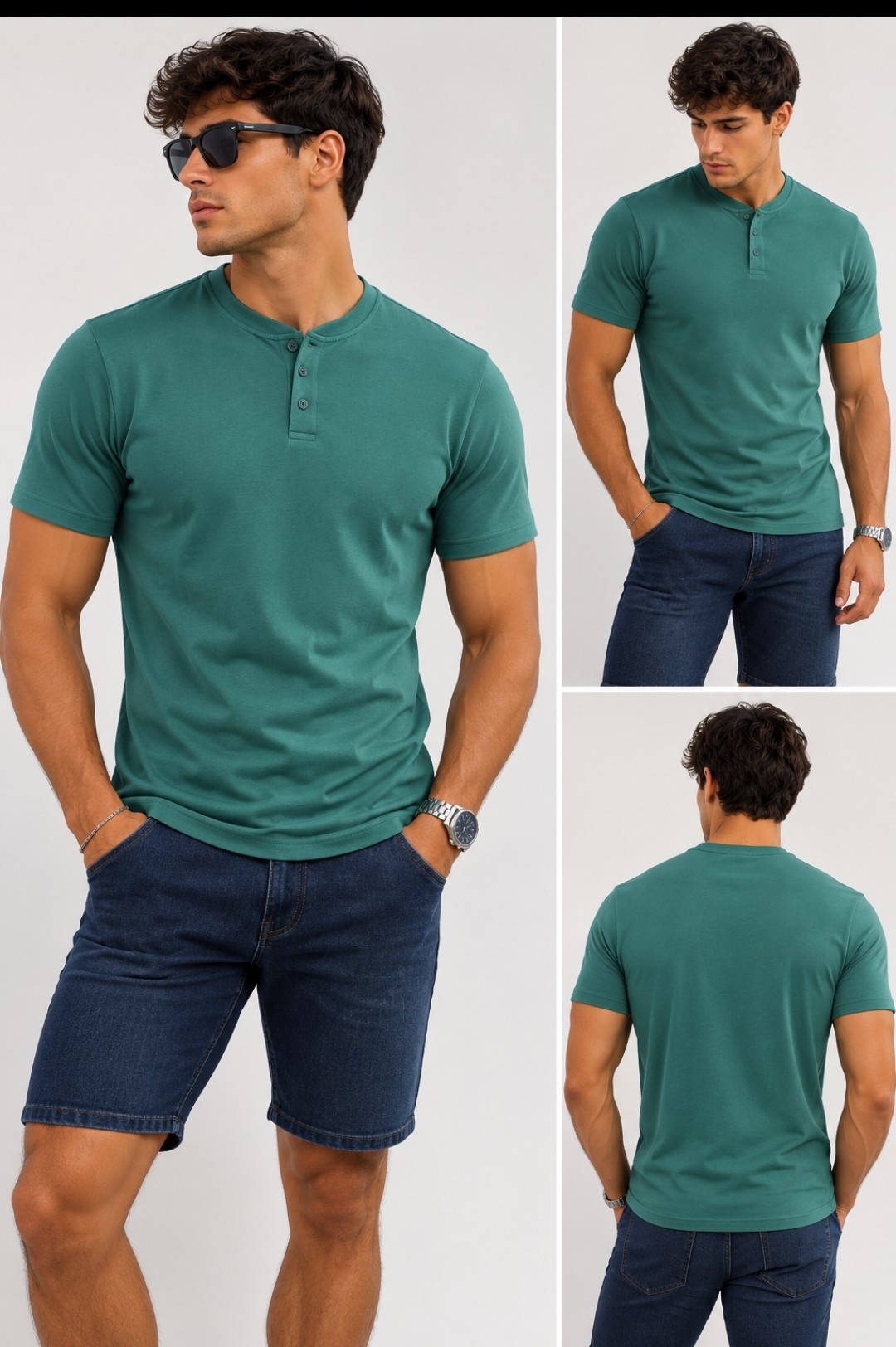 Remera Botón Algodón Peinado - Imagen 3