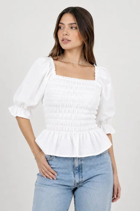 Blusa Frunce Manga 3/4