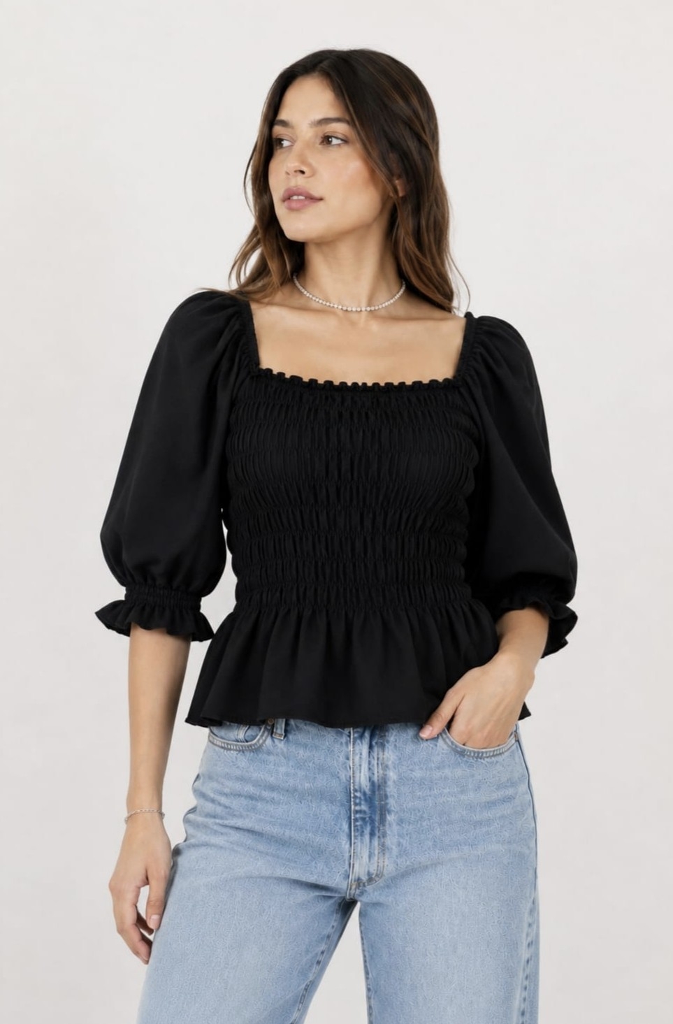 Blusa Frunce Manga 3/4 - Imagen 3