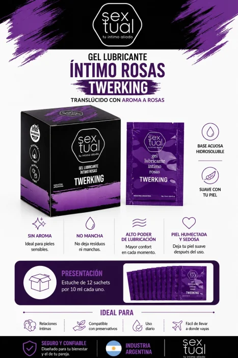 Gel Lubricante Íntimo Rosa (12 Sachet)