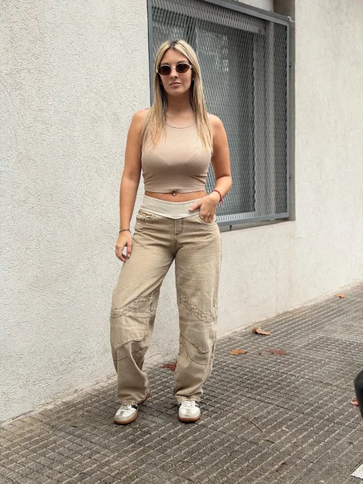 Baggy Camel Claro Tejido