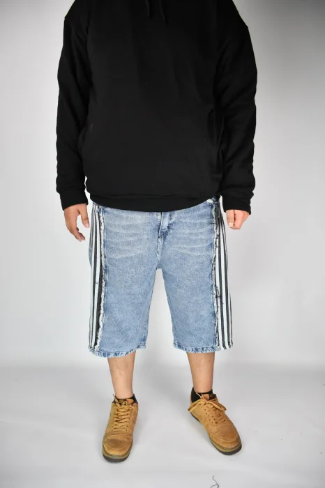 Bermuda Baggy Nevado Azul 3 Lineas