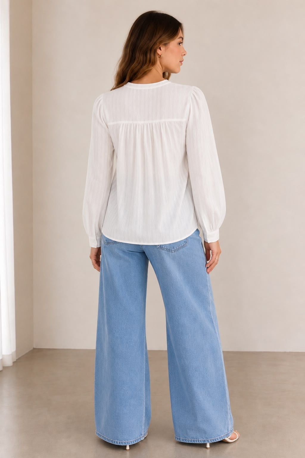 Camisa Jackard Cuello Mao - Imagen 2