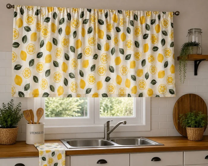 Cortina Microfibra Cocina Estampada