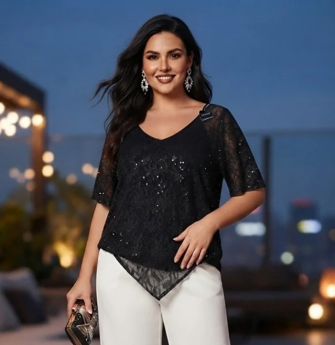Blusa Bordada Pico