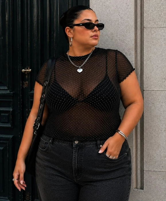 Remera Tul Stras Curvy