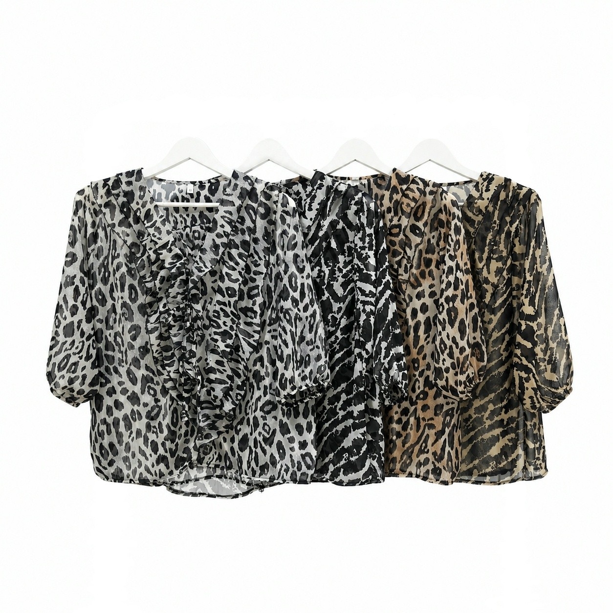 Blusa de Gasa Animal Print con Volados - Imagen 2