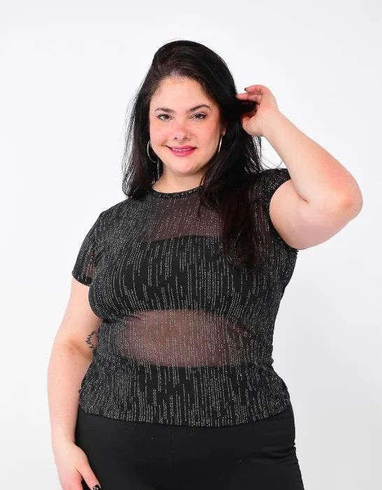 Remera Tul Gliter Curvy