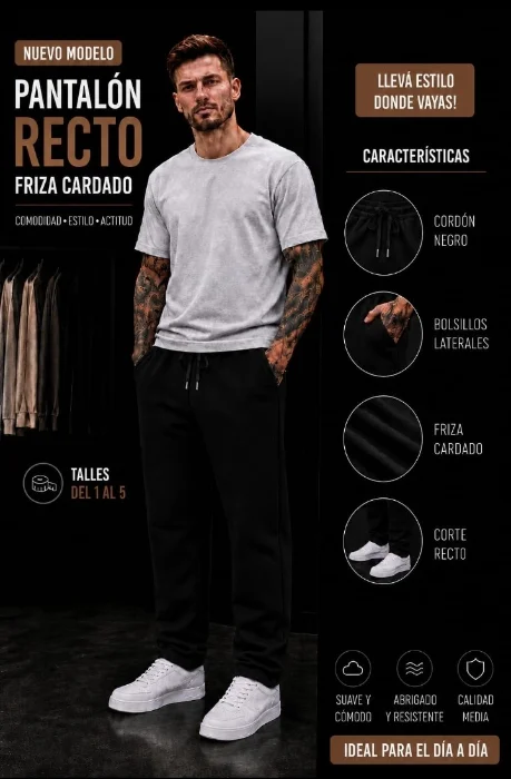 Pantalon Recto Frizado