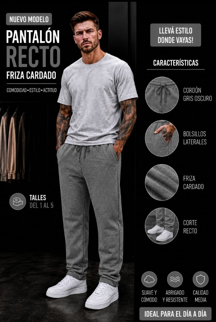 Pantalon Recto Frizado - Imagen 2