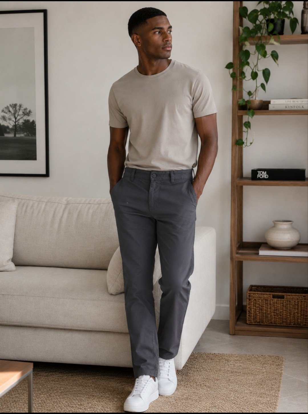 Pantalón Chino Gabardina Importado con Spandex - Imagen 3