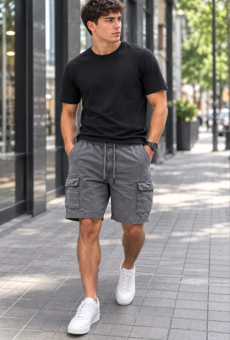 Bermuda Cargo Gabardina Importado con Spandex