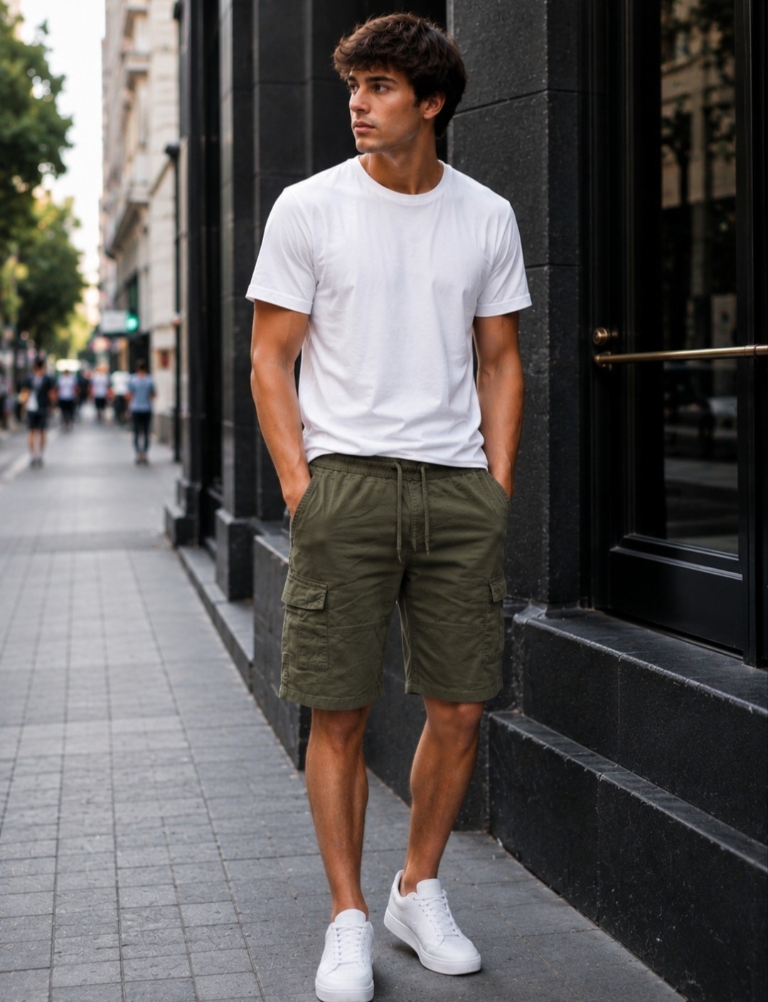 Bermuda Cargo Gabardina Importado con Spandex - Imagen 3