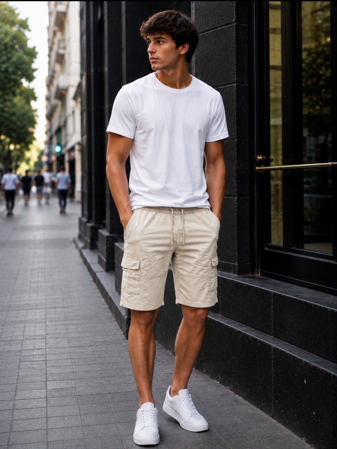 Bermuda Cargo Gabardina Importado con Spandex - Imagen 4