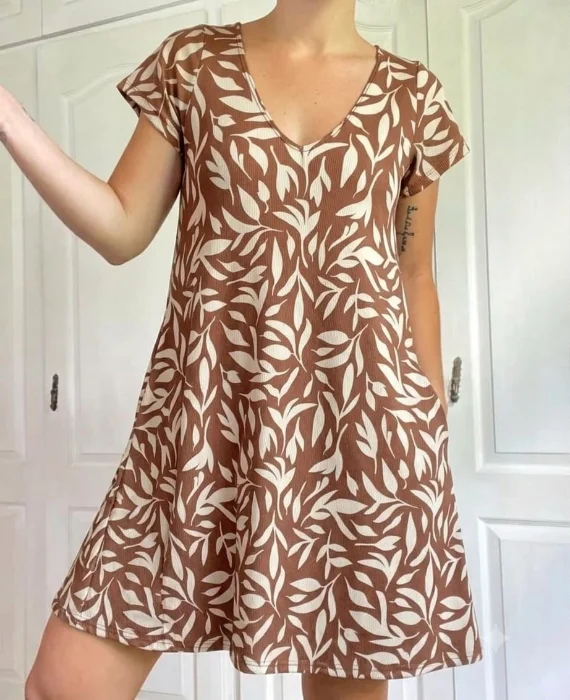 Vestido de Morley Evase Manga Corta