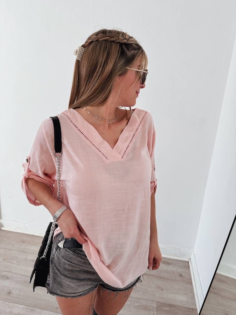 Blusa Corina Lino Spandex - Imagen 2