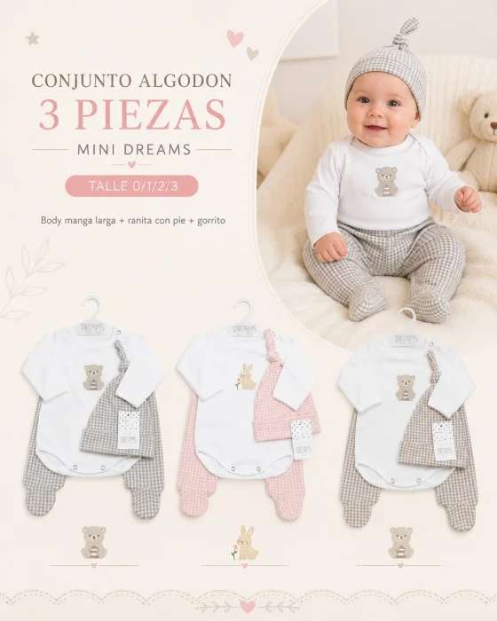 Conjunto Body 3 Piezas Mini Dreams