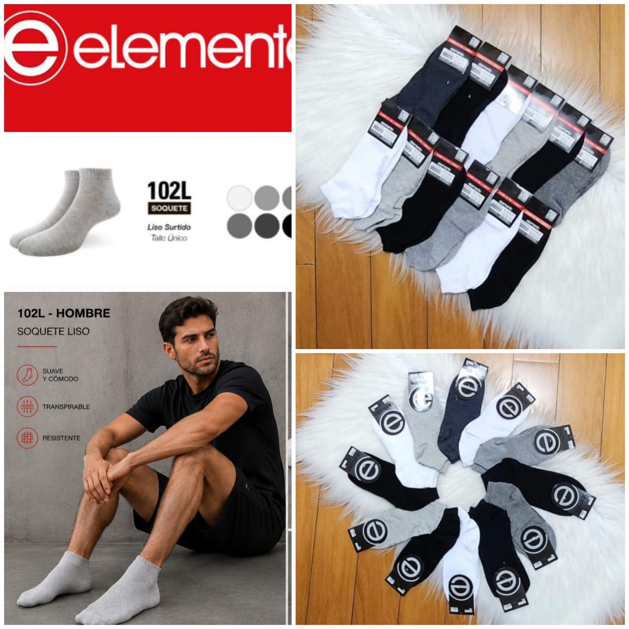 (art:102l) Element, Soquete Liso Hombre - Imagen 1