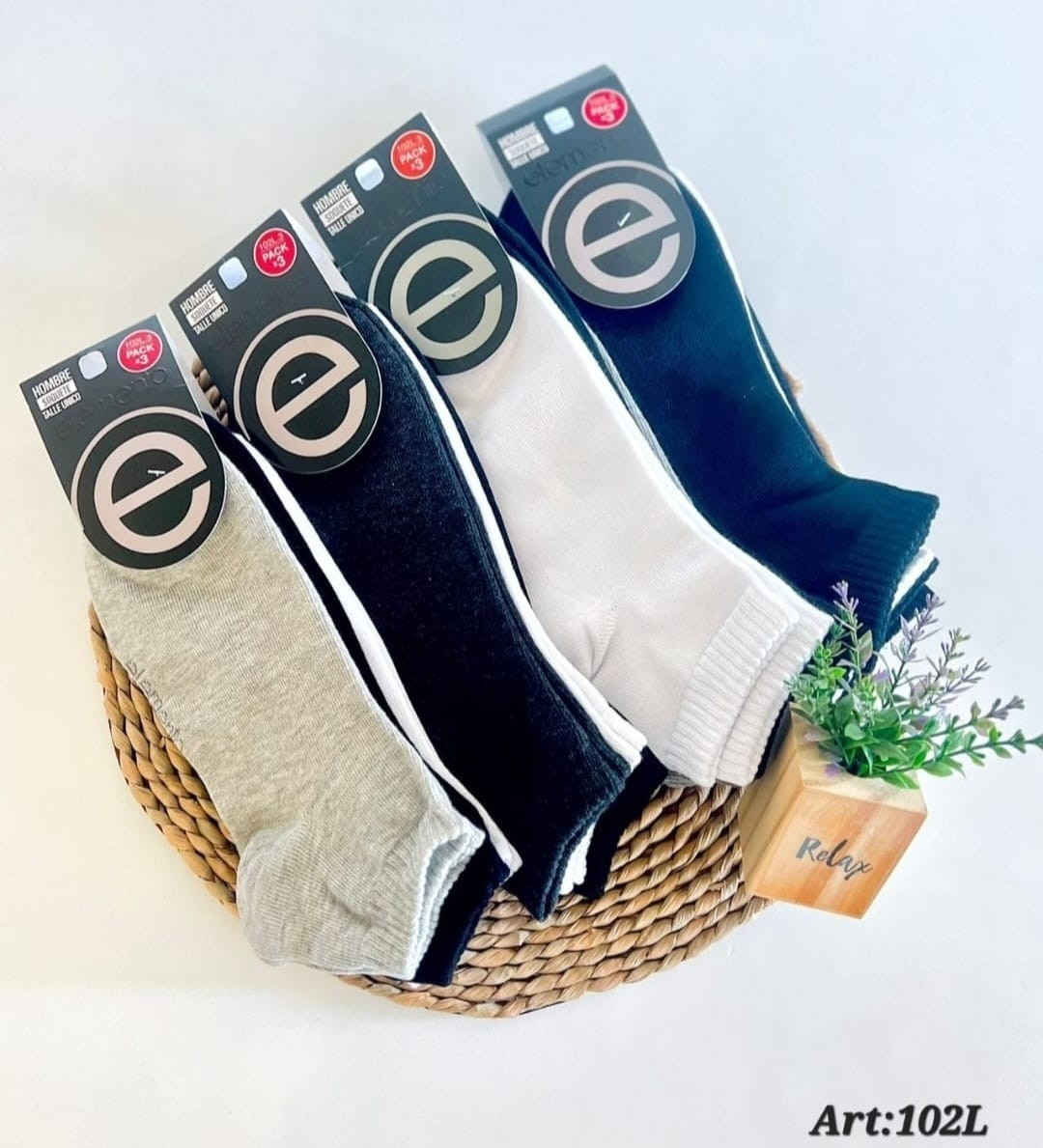 (art:102l.3) Elemento Soquete Tripack X3 Liso Hombre - Imagen 2