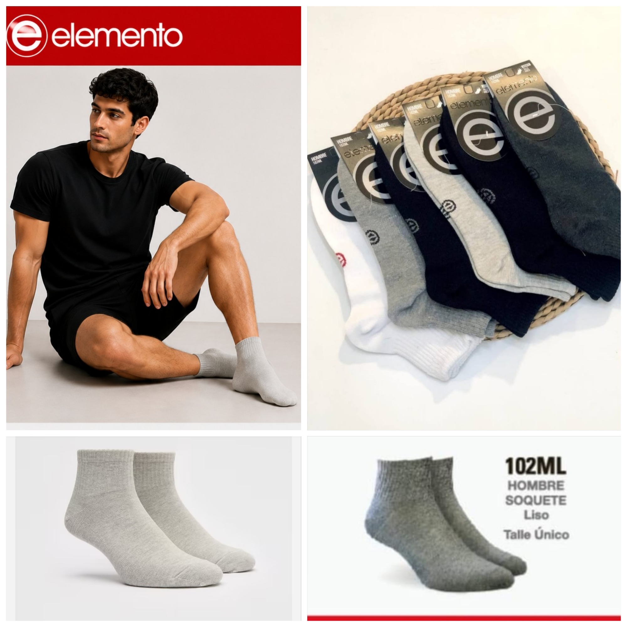 (art:121ml) Element, Soquete Liso Hombre - Imagen 1