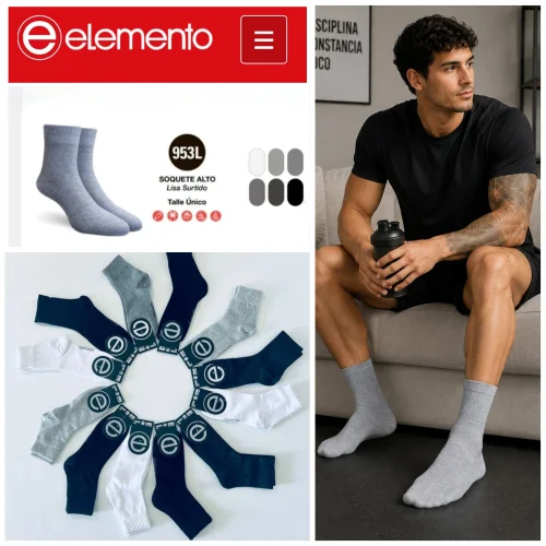 (art:953l) Elemento Soquete Alto Liso Hombre