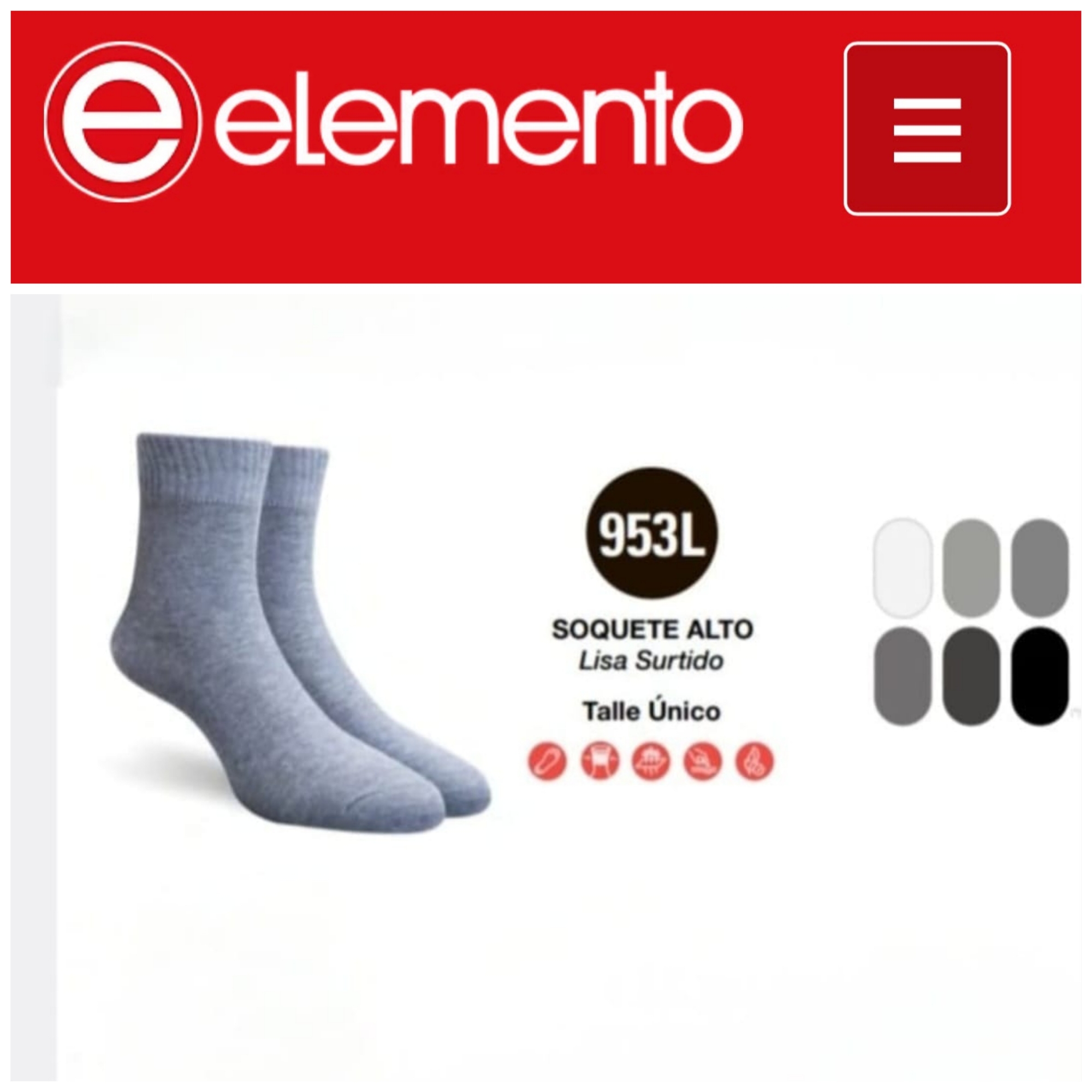 (art:953l) Elemento Soquete Alto Liso Hombre - Imagen 3