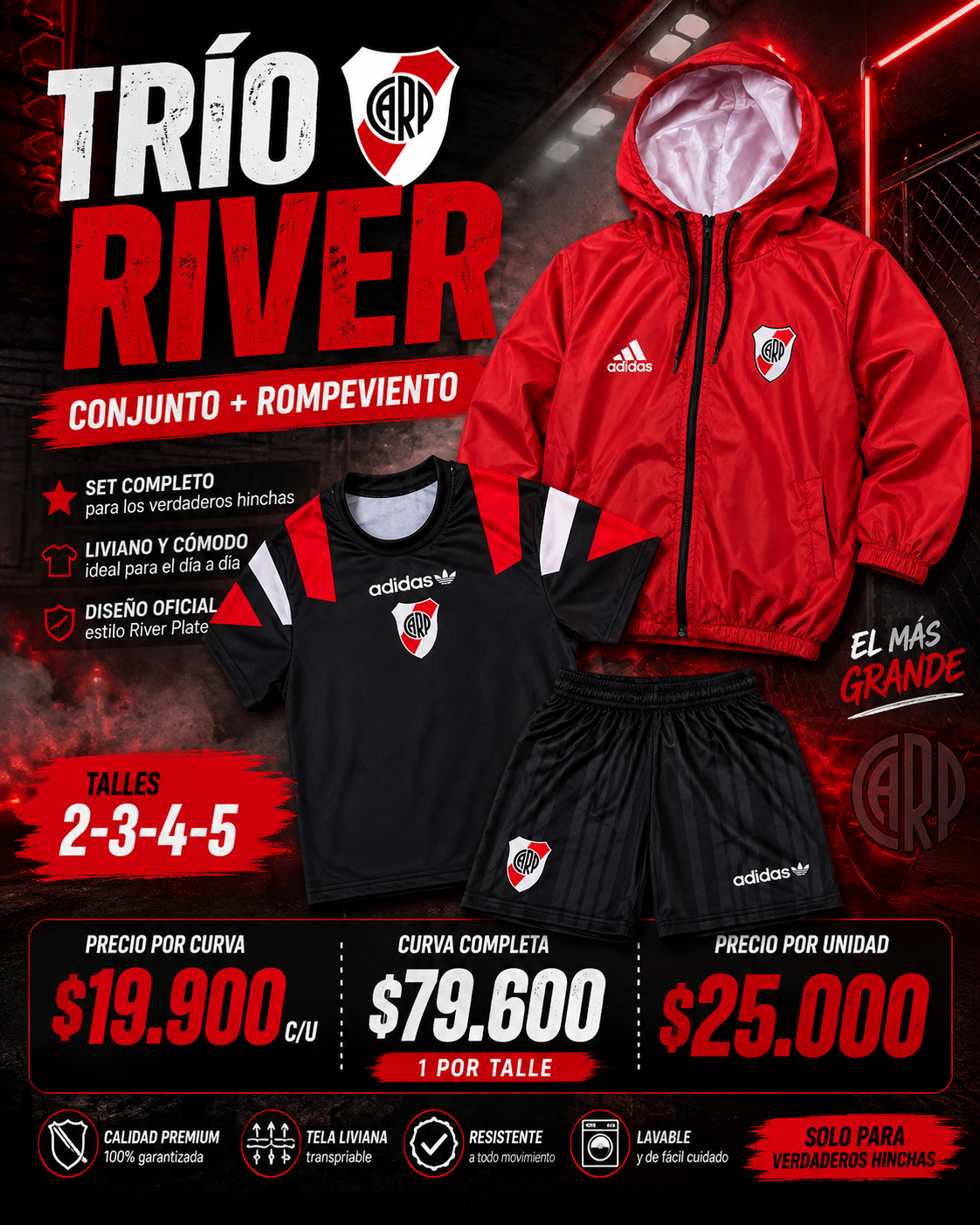  Trío River    Conjunto + Rompeviento  Ideal para Completar el Equipo - F746879B-E5ED-47DE-8079-A5FD0EBE94B6.png