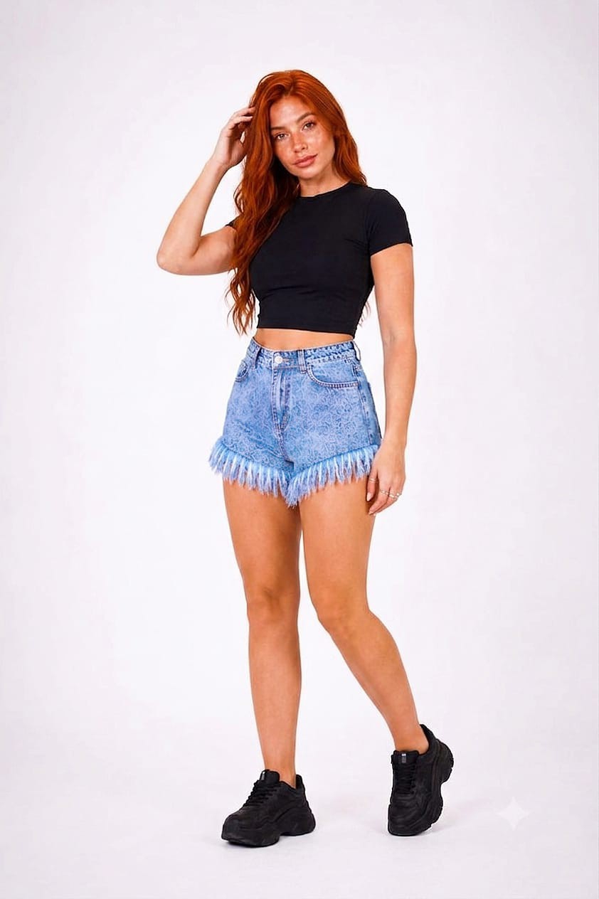 Short Jean Strass Mujer Pantalon Corto Denim Brillos Baby Girl Moda Mayoristas - Imagen 8