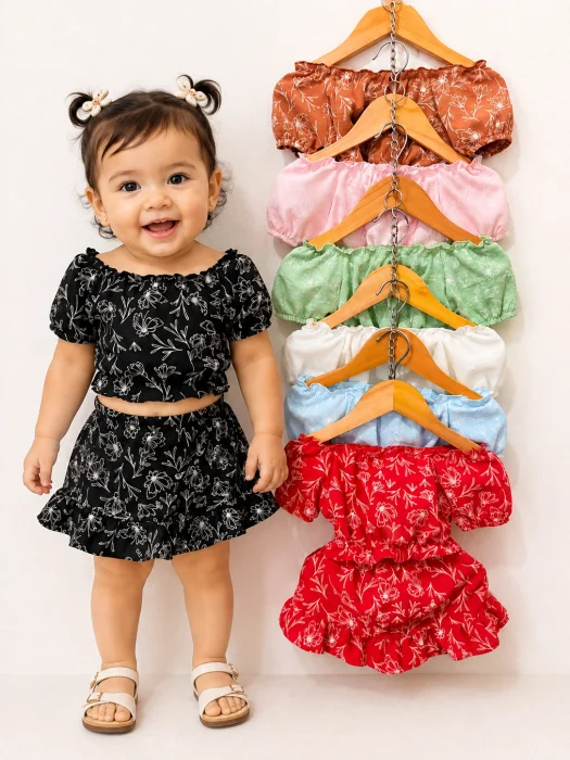 Conjunto de Beba Short Pollera