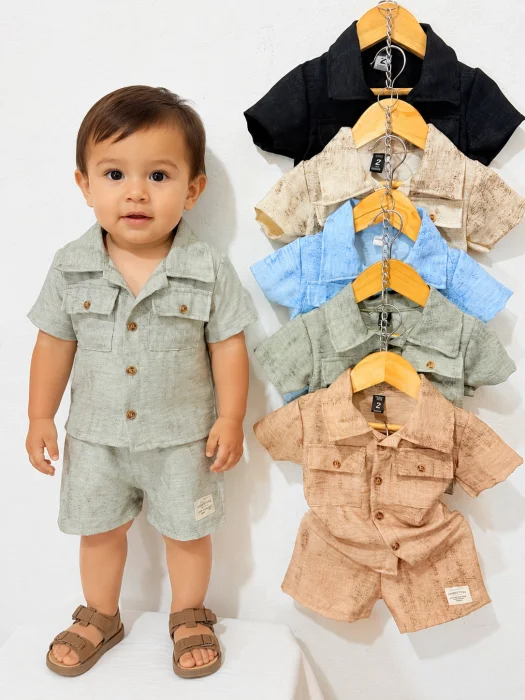 Conjunto de Bebé, Camisa Cargo Vintage