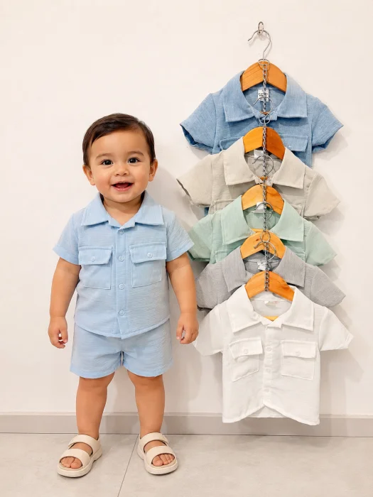 Conjunto de Bebe Camisa Cargo Melang