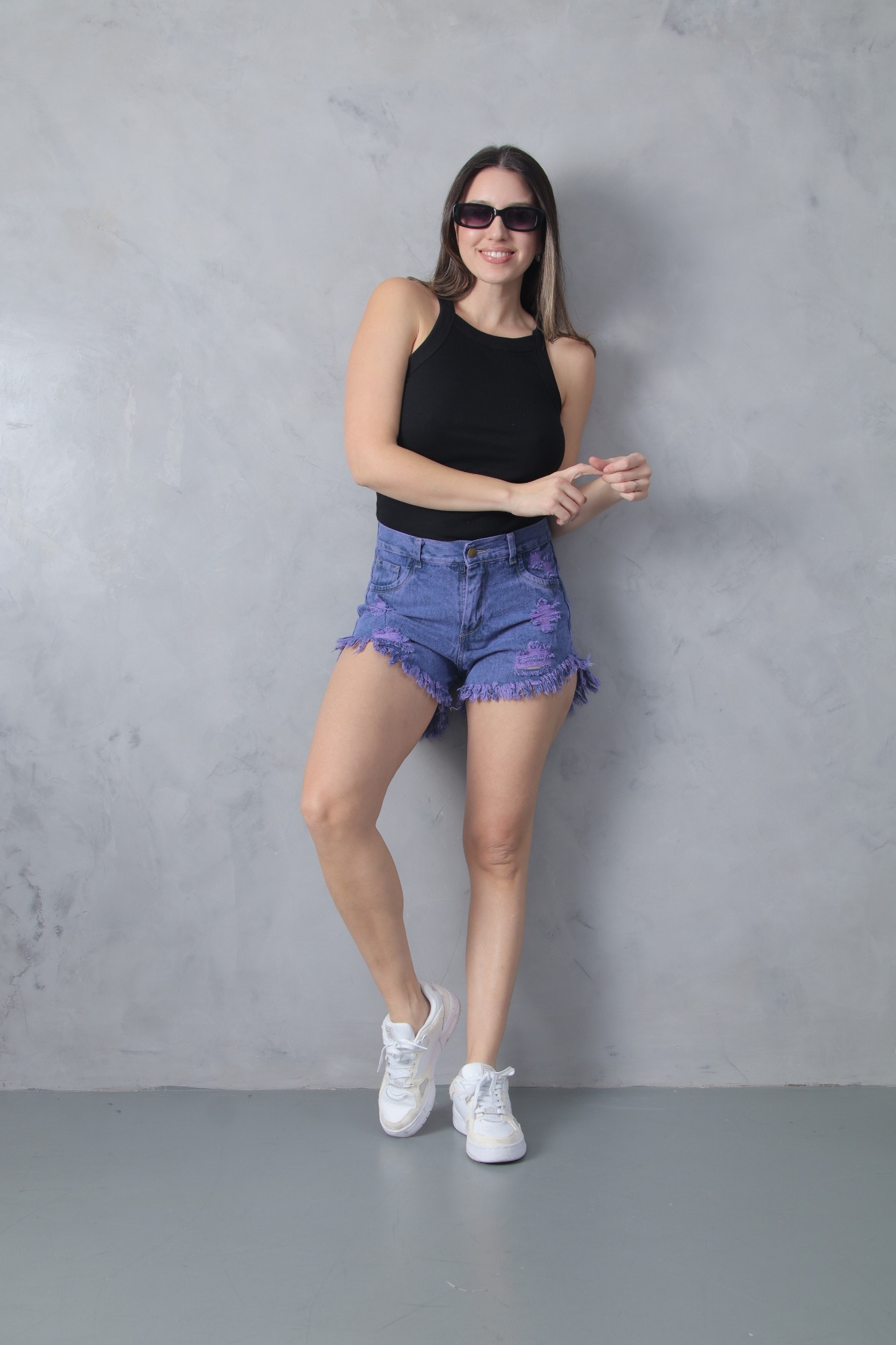 Short Lila con Rotura Deflecado! - Imagen 4