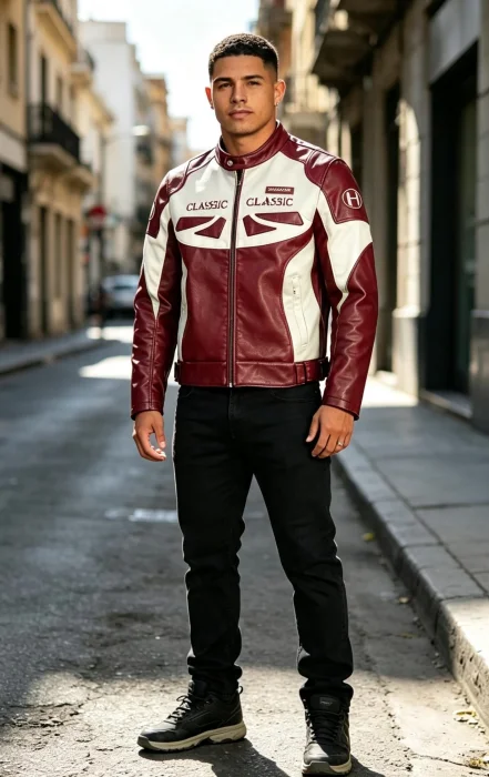Campera Cuero Deportiva Moto
