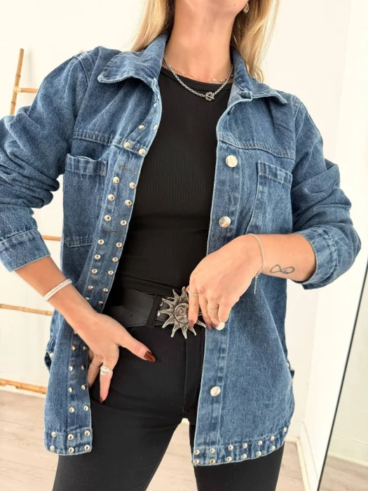 Camisaco Tachas Azul Nevado