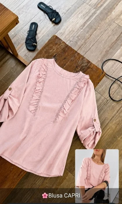Blusa Capri Lino Spandex por Talles