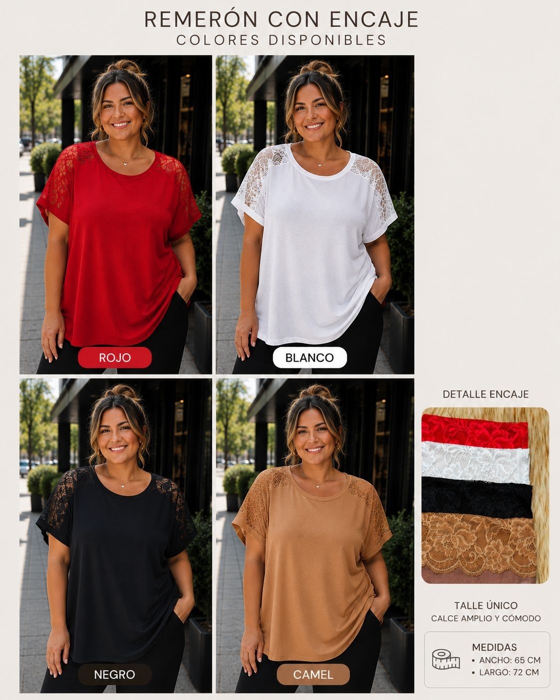Remera Curvy con Encaje - Imagen 2