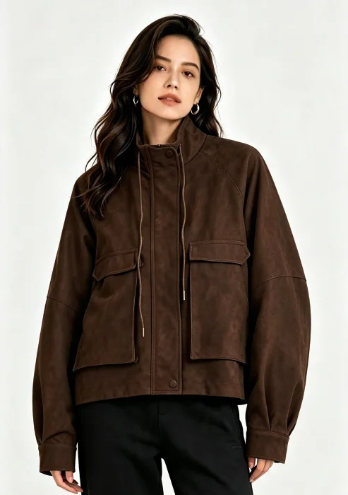 Campera Gamuza Tipo Bomber  Primavera