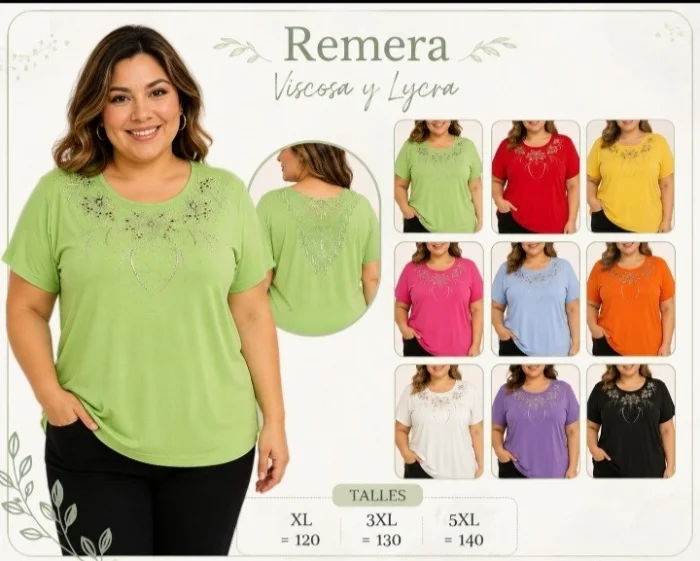 Remera Viscosa y Laycra Santelon