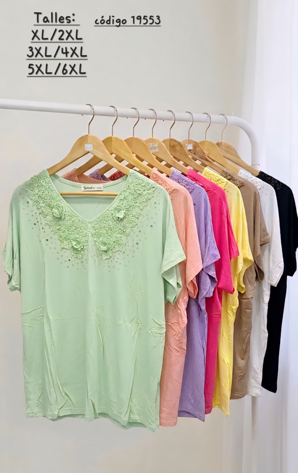 Remerón Escote V Brillos Importado - Imagen 3