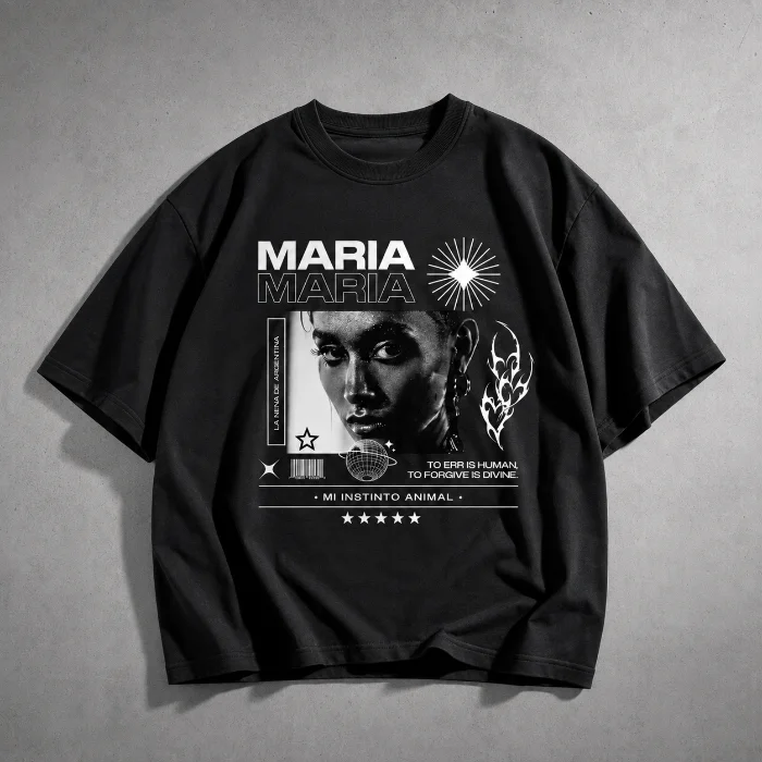 Remera Oversize "maria Instinto" Adulto Algodon Peinado